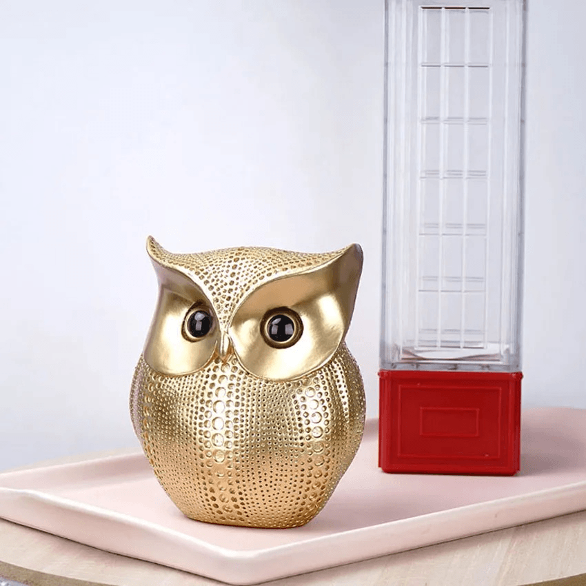 Resin Owl Statue – Weather-Resistant Figurine for Home - Roman Decor