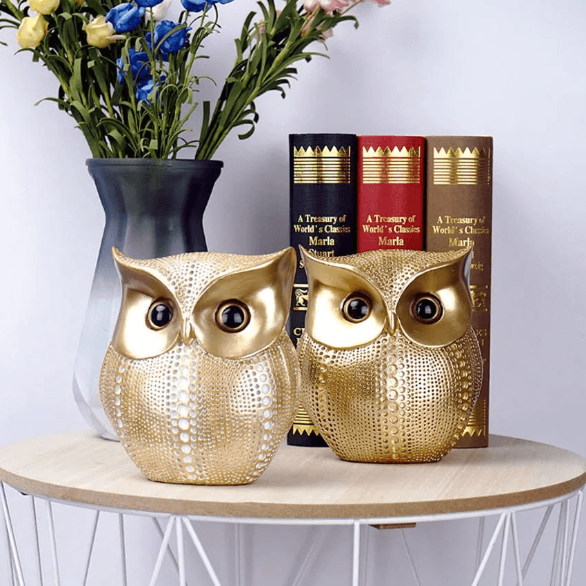 Resin Owl Statue – Weather-Resistant Figurine for Home - Roman Decor