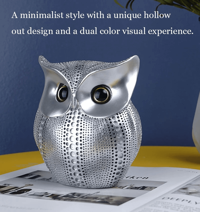 Resin Owl Statue – Weather-Resistant Figurine for Home - Roman Decor