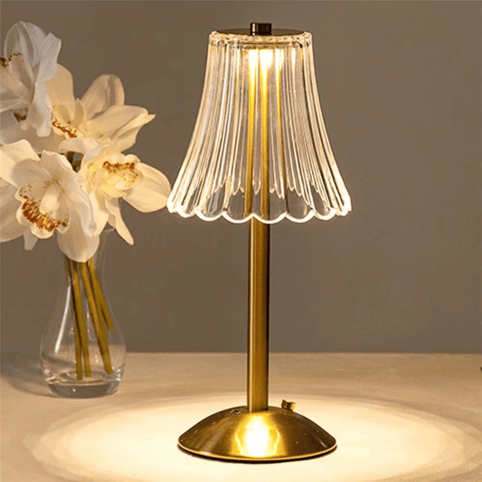 3-Color LED Touch Table Lamp – Rechargeable Crystal Night Light for Bedroom - Roman Decor