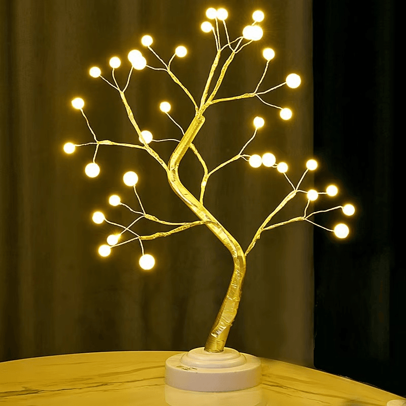 36-LED Fairy Ball Table Lamp – Cherry Blossom Night Light - Roman Decor