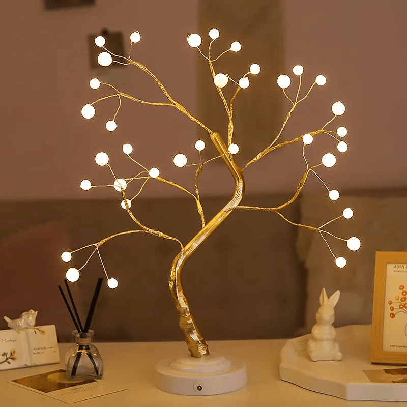 36-LED Fairy Ball Table Lamp – Cherry Blossom Night Light - Roman Decor