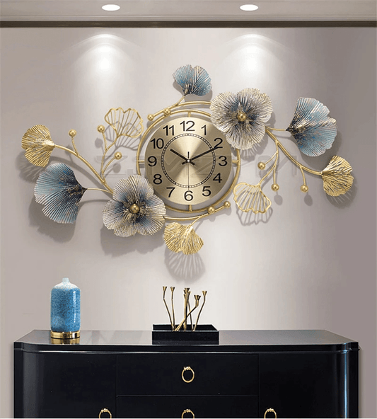 Elegant Gold Wall Clock – 70cm Silent Metal Wall Decor - Roman Decor