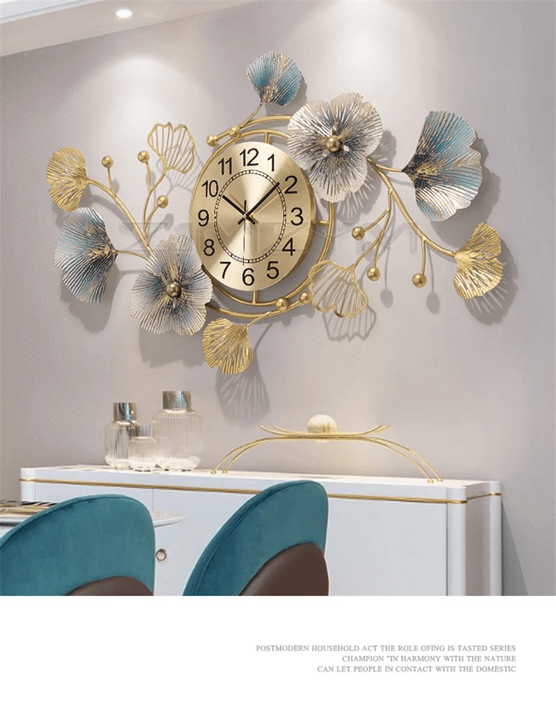 Elegant Gold Wall Clock – 70cm Silent Metal Wall Decor - Roman Decor