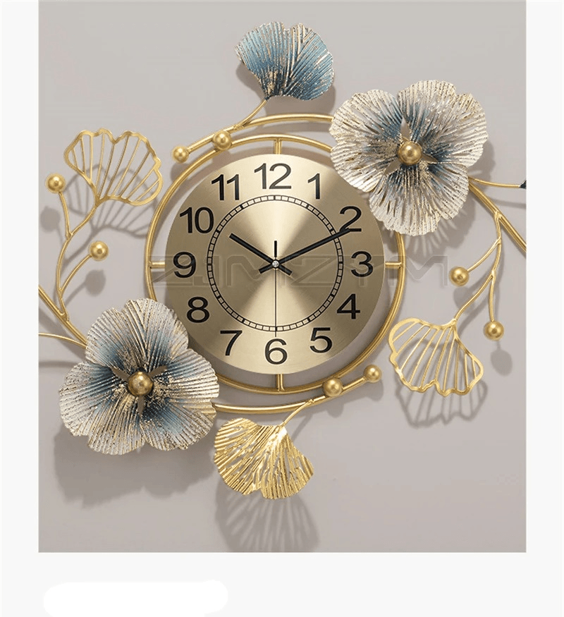 Elegant Gold Wall Clock – 70cm Silent Metal Wall Decor - Roman Decor