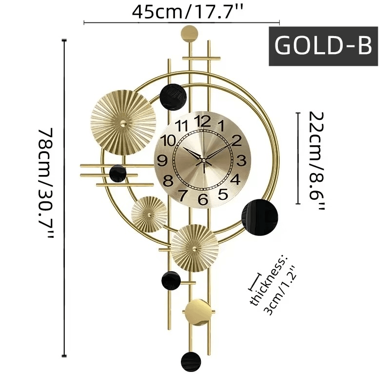 Handcrafted Decorative Metal Wall Clock - Roman Decor