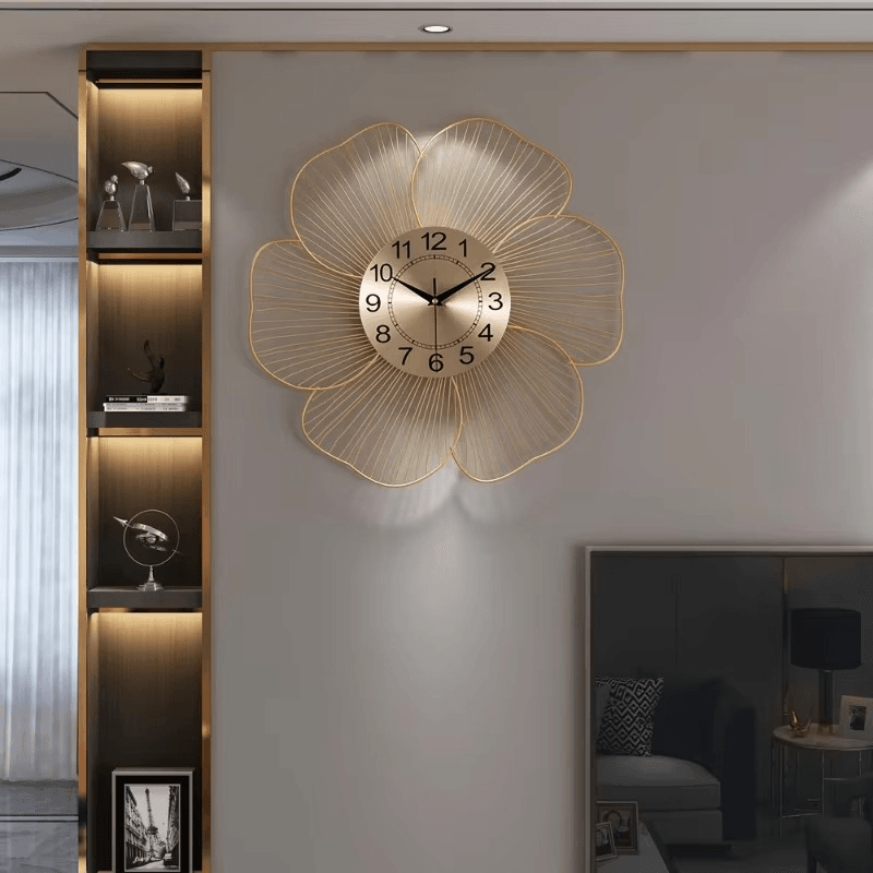 Modern Luxury Metal Wall Clock - Roman Decor
