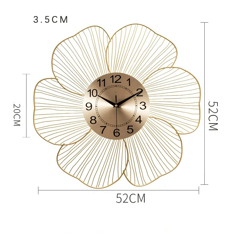 Modern Luxury Metal Wall Clock - Roman Decor