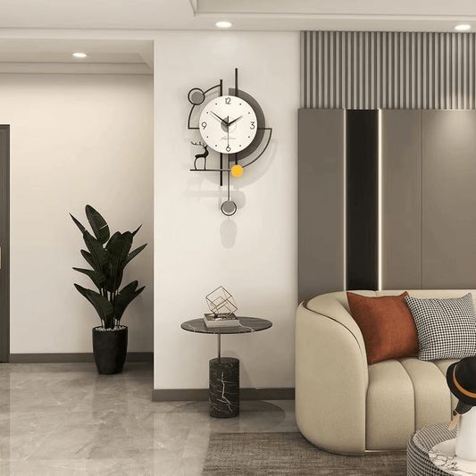 Modern Silent Pendulum Wall Clock - Roman Decor