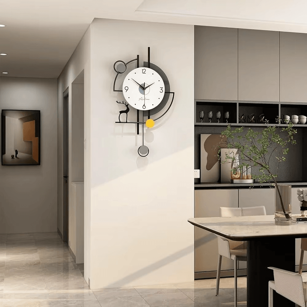 Modern Silent Pendulum Wall Clock - Roman Decor