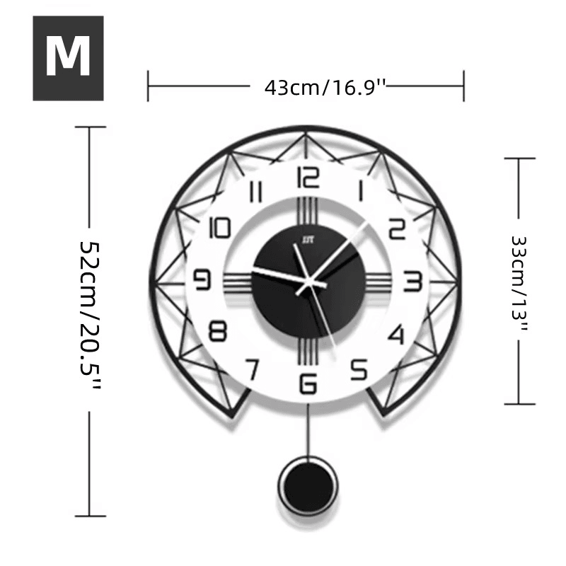 Modern Silent Large Wall Clock - Roman Decor