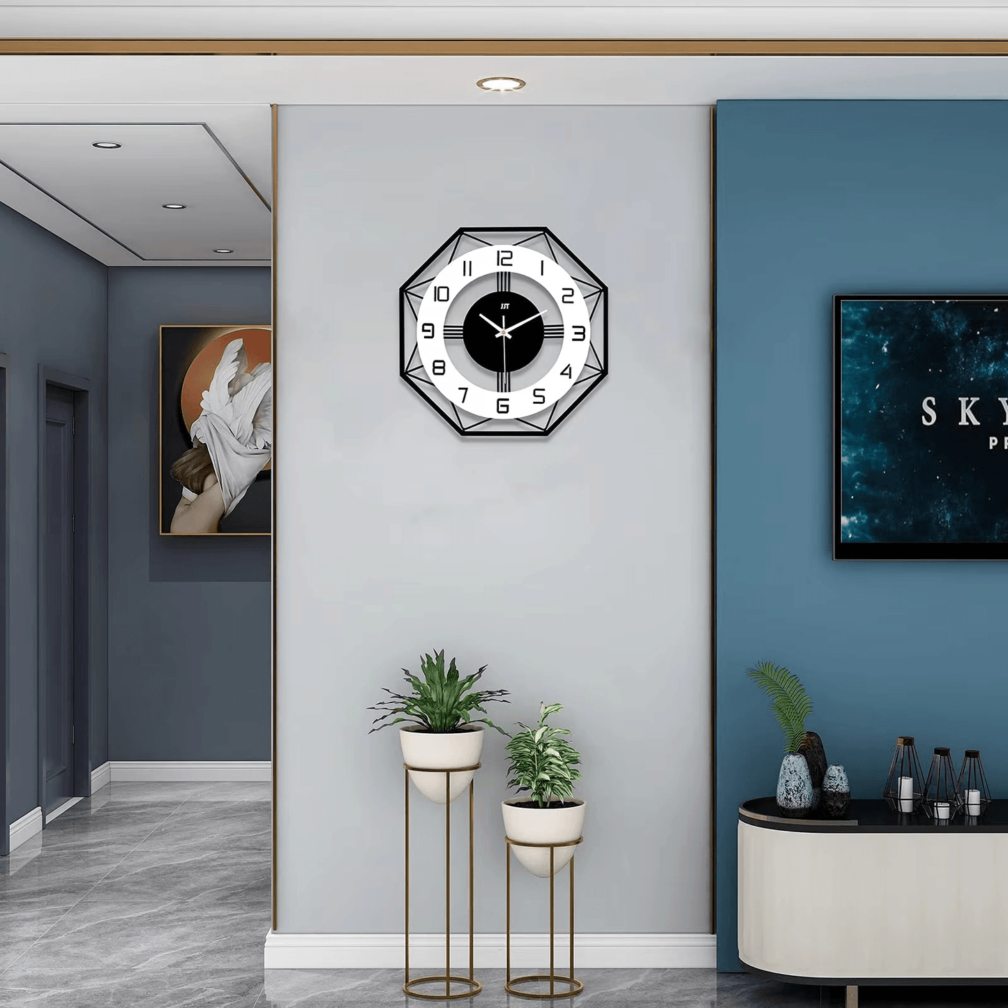 Modern Silent Large Wall Clock - Roman Decor