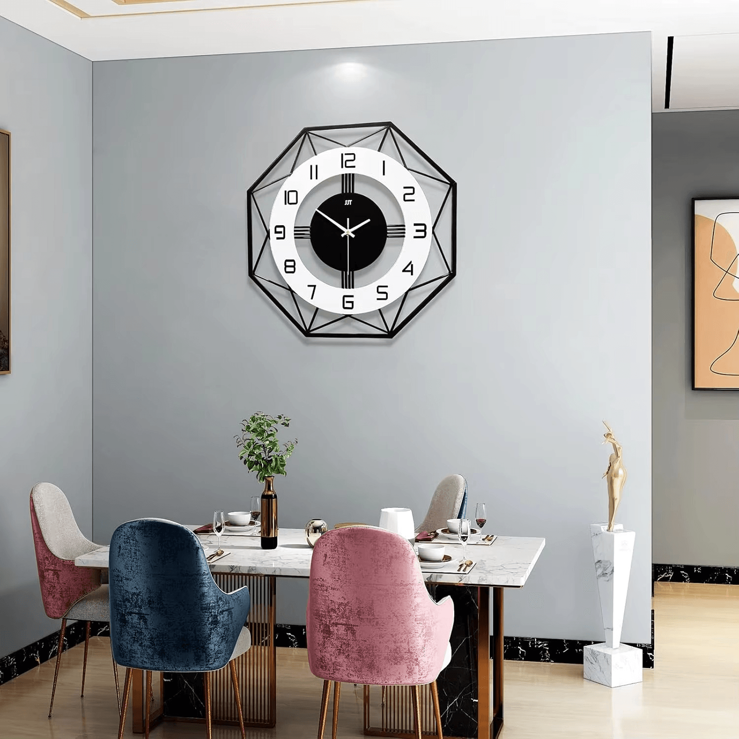 Modern Silent Large Wall Clock - Roman Decor