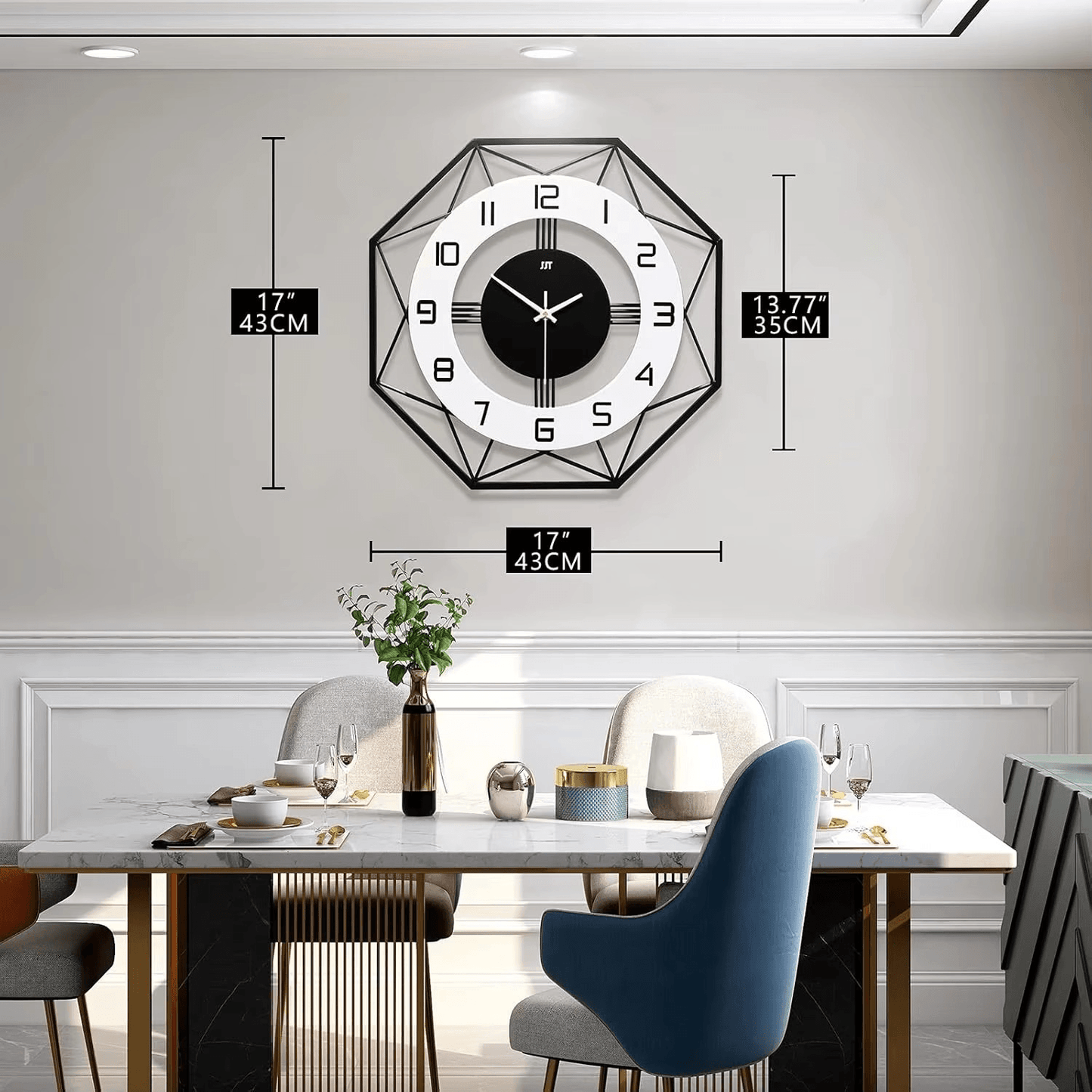 Modern Silent Large Wall Clock - Roman Decor