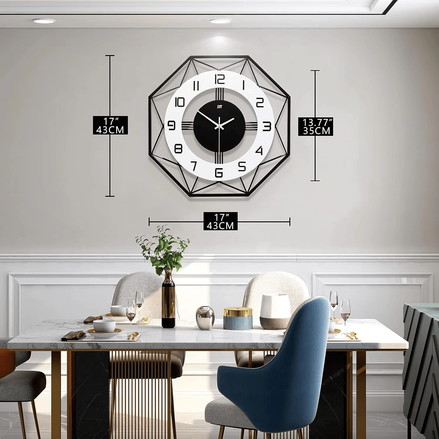 Modern Silent Large Wall Clock - Roman Decor